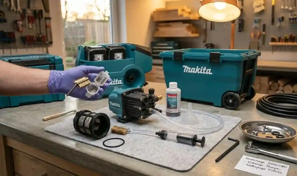 coffrets MAKPAC empilables rangement nettoyeur haute pression sans fil Makita accessoires buses atelier