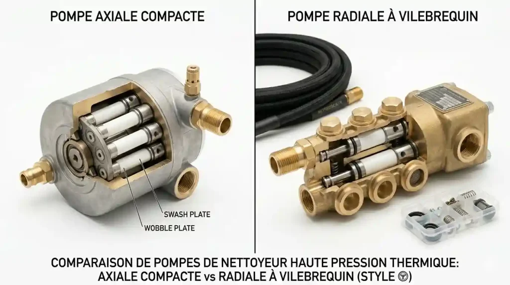 comparaison pompe axiale et pompe radiale vilebrequin
pour nettoyeur haute pression thermique